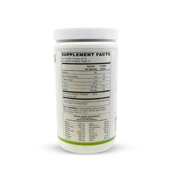 collagen peptides chocolate flavor package backside